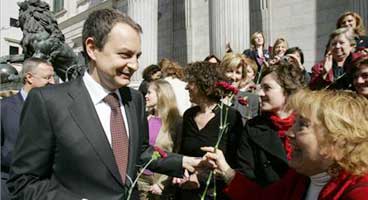 Zapatero, a la saiida del Cogreso.