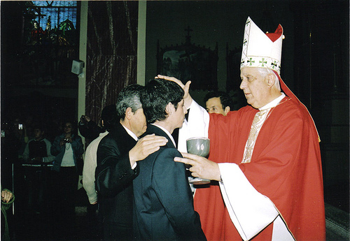 Obispo, confirmando, padrinos