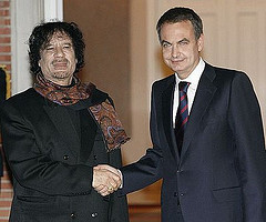 Gadafi y Zapatero