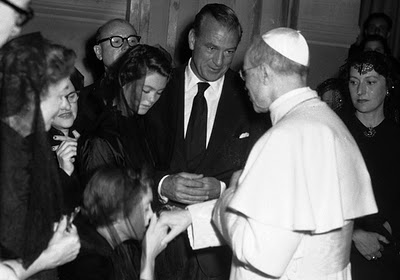 Gary Cooper y su familia con Po XII
