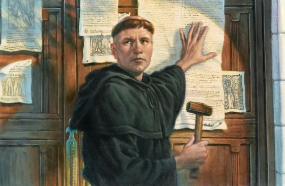 Lutero clavando las tesis