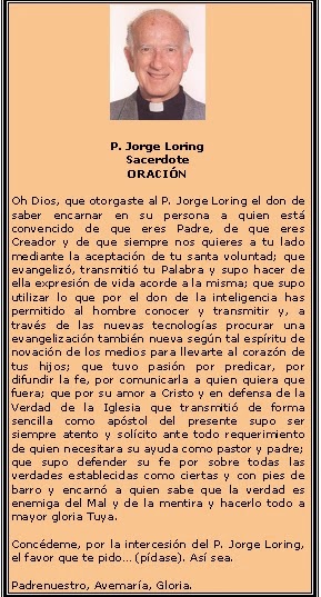 Oracin al P. Jorge Loring
