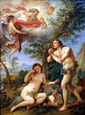 Dios castida a Adn y Eva